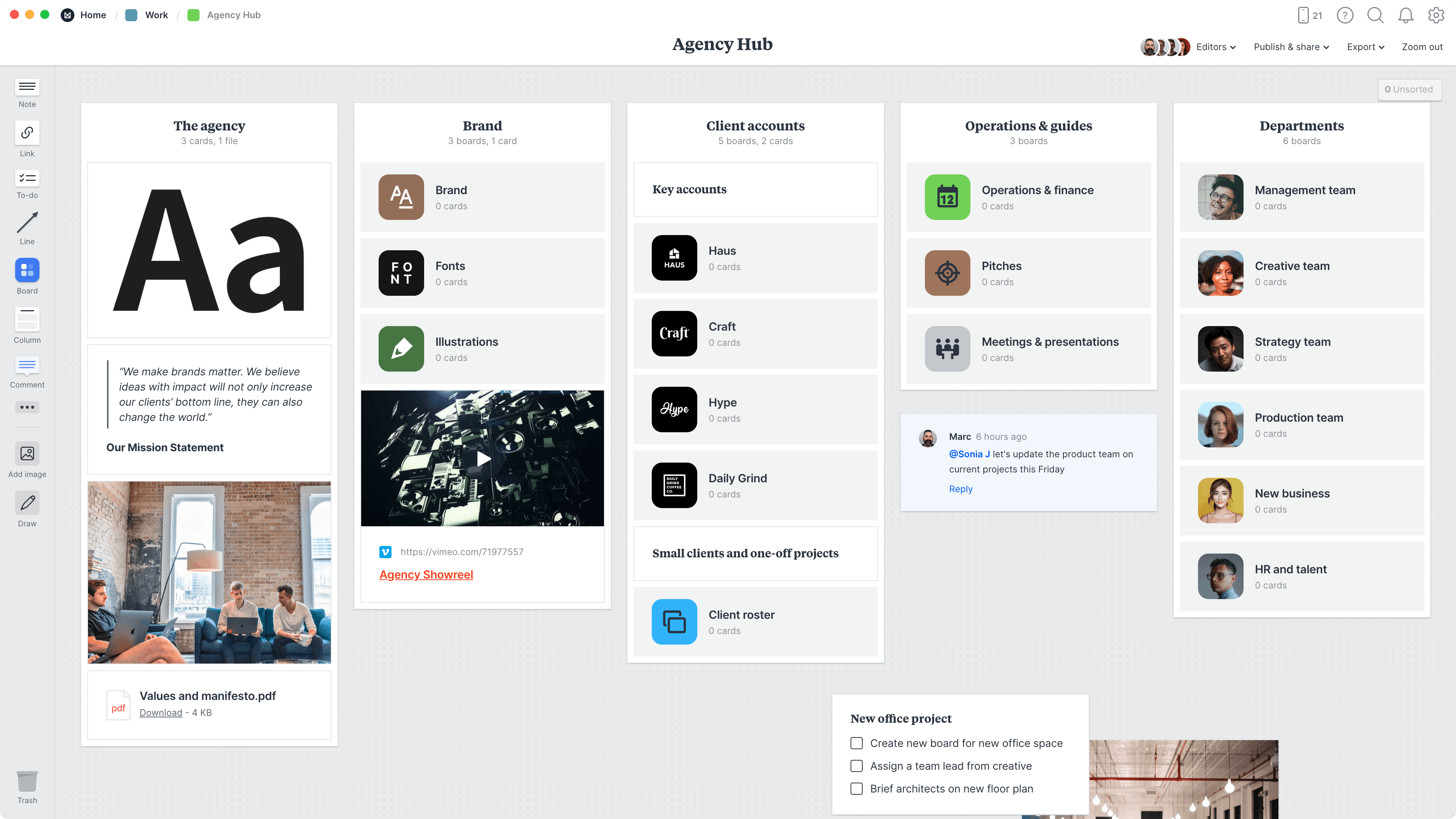 Agency hub example