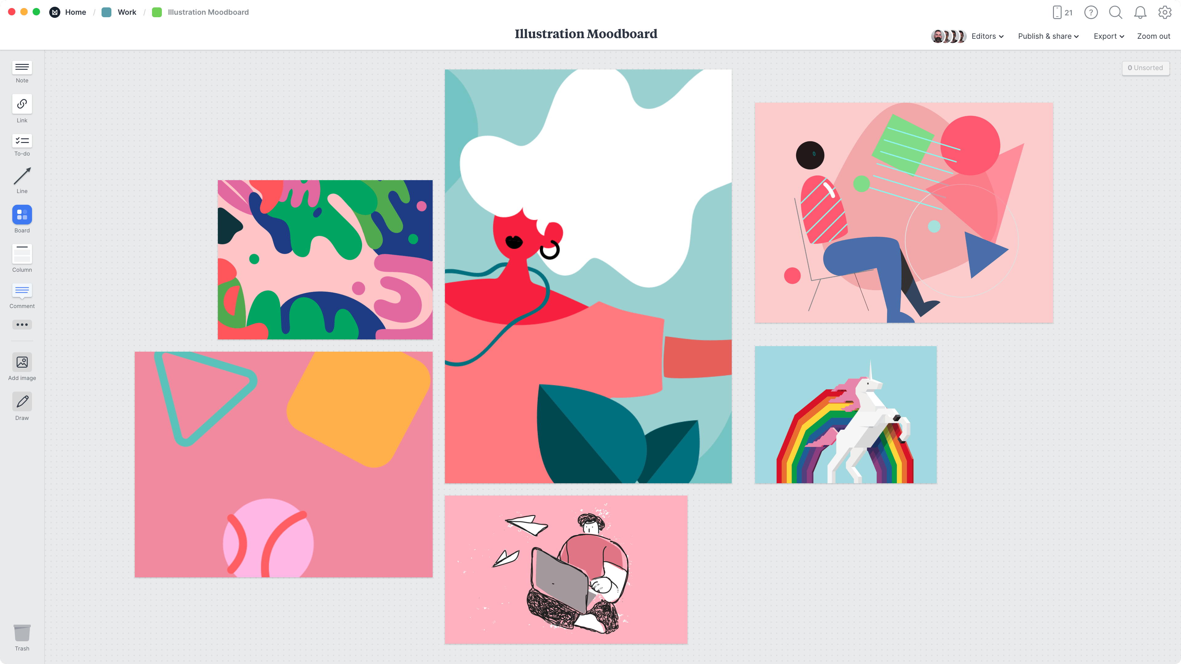 Illustration moodboard example